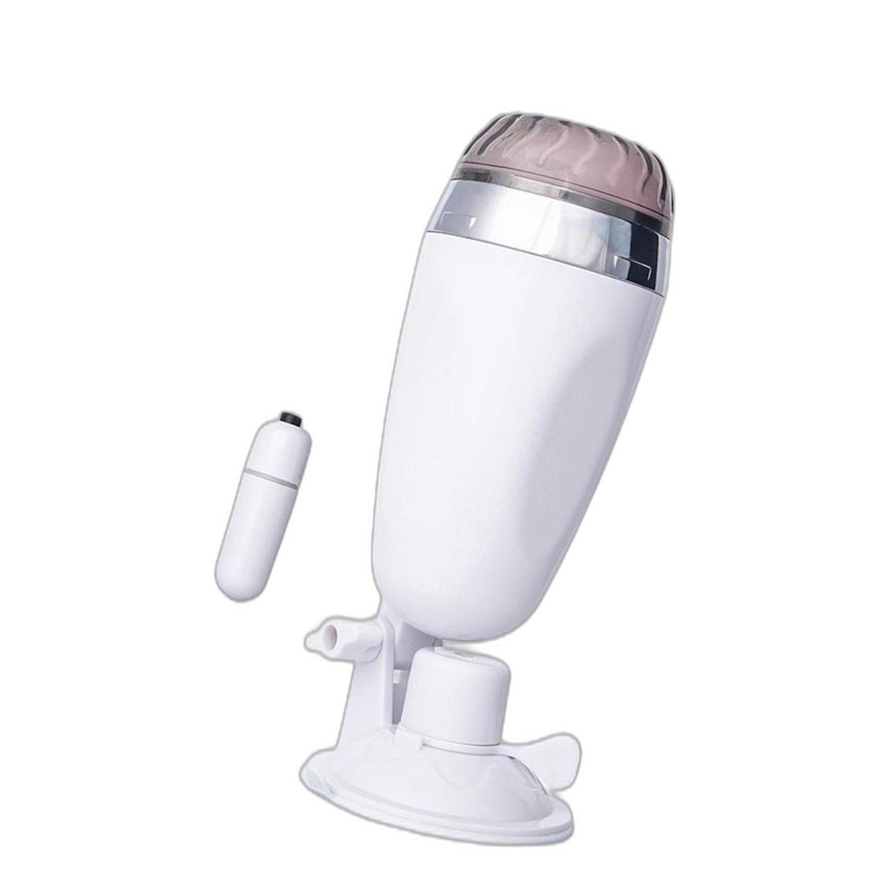 Realistyczny masturbator z wibracjami w flaszce 14 cm | Przyssawka i regulacja