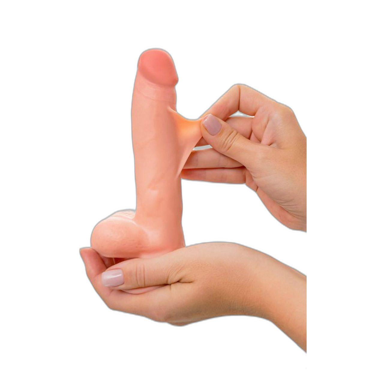 Realistyczne dildo nude 18 cm z elastyczną powłoką i formowalnym rdzeniem