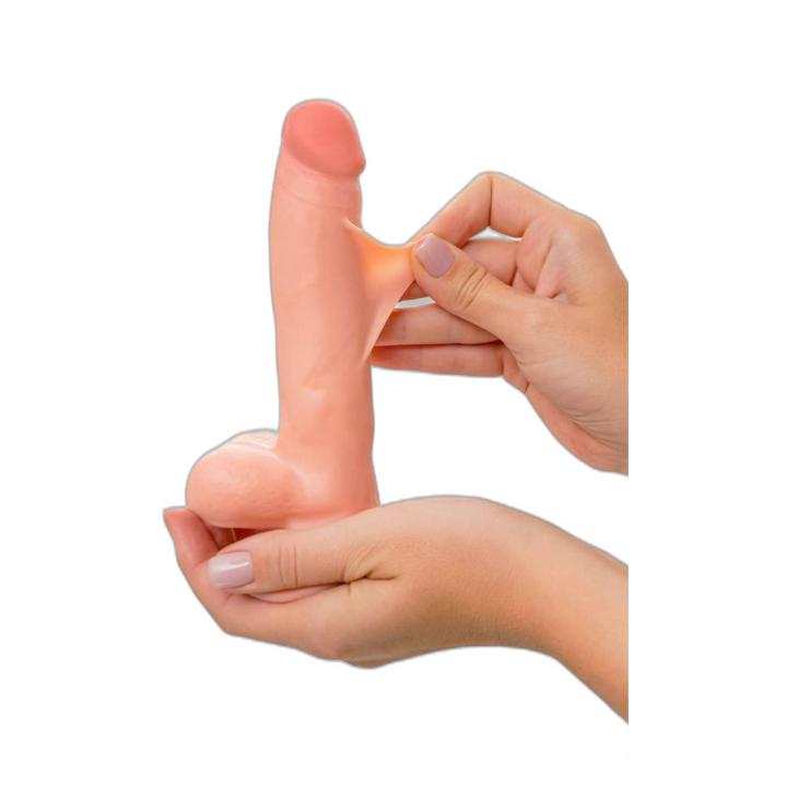 Realistyczne dildo nude 18 cm z elastyczną powłoką i formowalnym rdzeniem