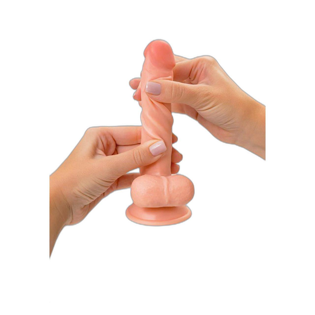 Realistyczne dildo nude 18 cm z elastyczną powłoką i formowalnym rdzeniem