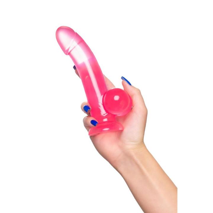 Realistyczne dildo z przyssawką 18 cm TPE różowe | elastyczne
