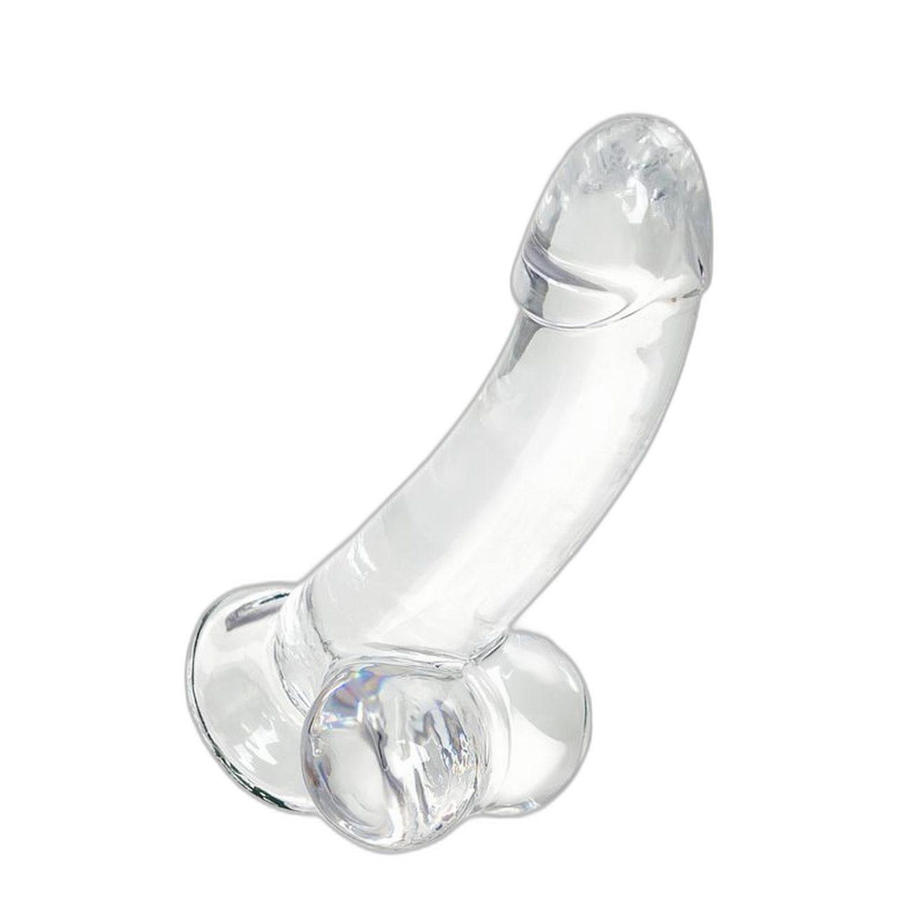 Realistyczne dildo z przyssawką 15 cm transparentne | elastyczne TPE