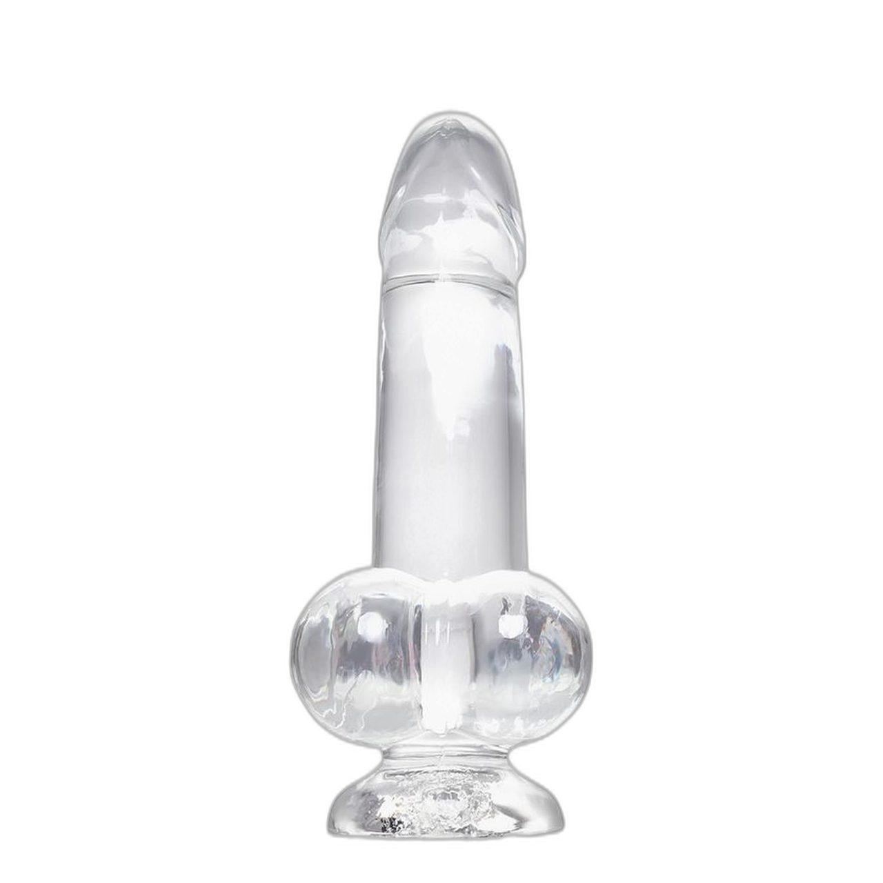 Realistyczne dildo z przyssawką 15 cm transparentne | elastyczne TPE