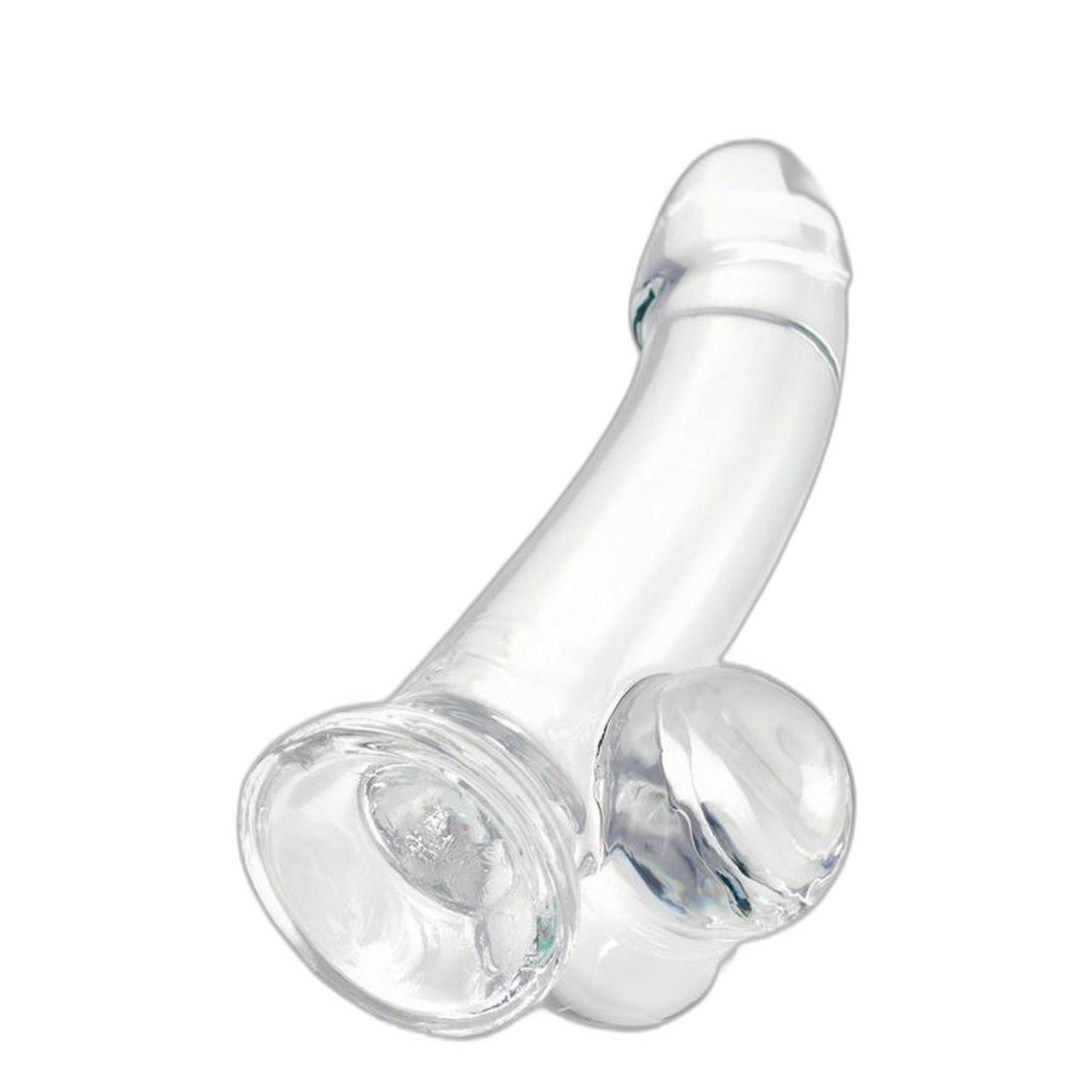 Realistyczne dildo z przyssawką 15 cm transparentne | elastyczne TPE