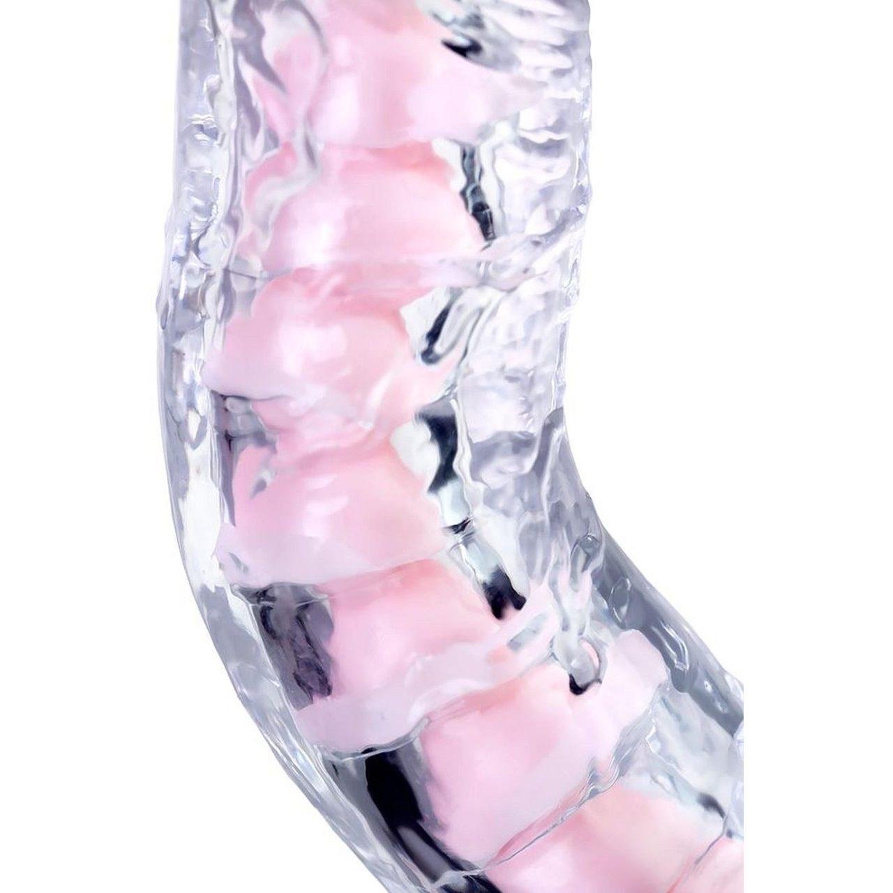 Elastyczne transparentne dildo z przyssawką 18 cm – stymulacja punktu G