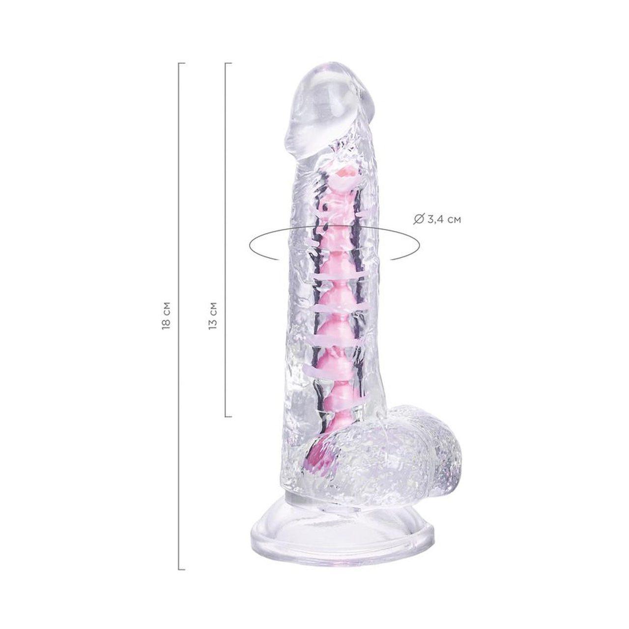 Elastyczne transparentne dildo z przyssawką 18 cm – stymulacja punktu G