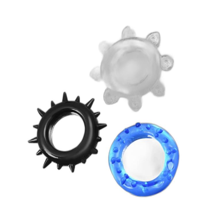 Pierścienie erekcyjne bez wibracji 3 szt. Ø 3 cm | elastyczne TPE mix kolorów