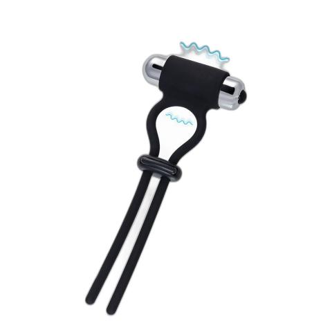 Regulowane lasso erekcyjne z wibracją 14 cm czarne