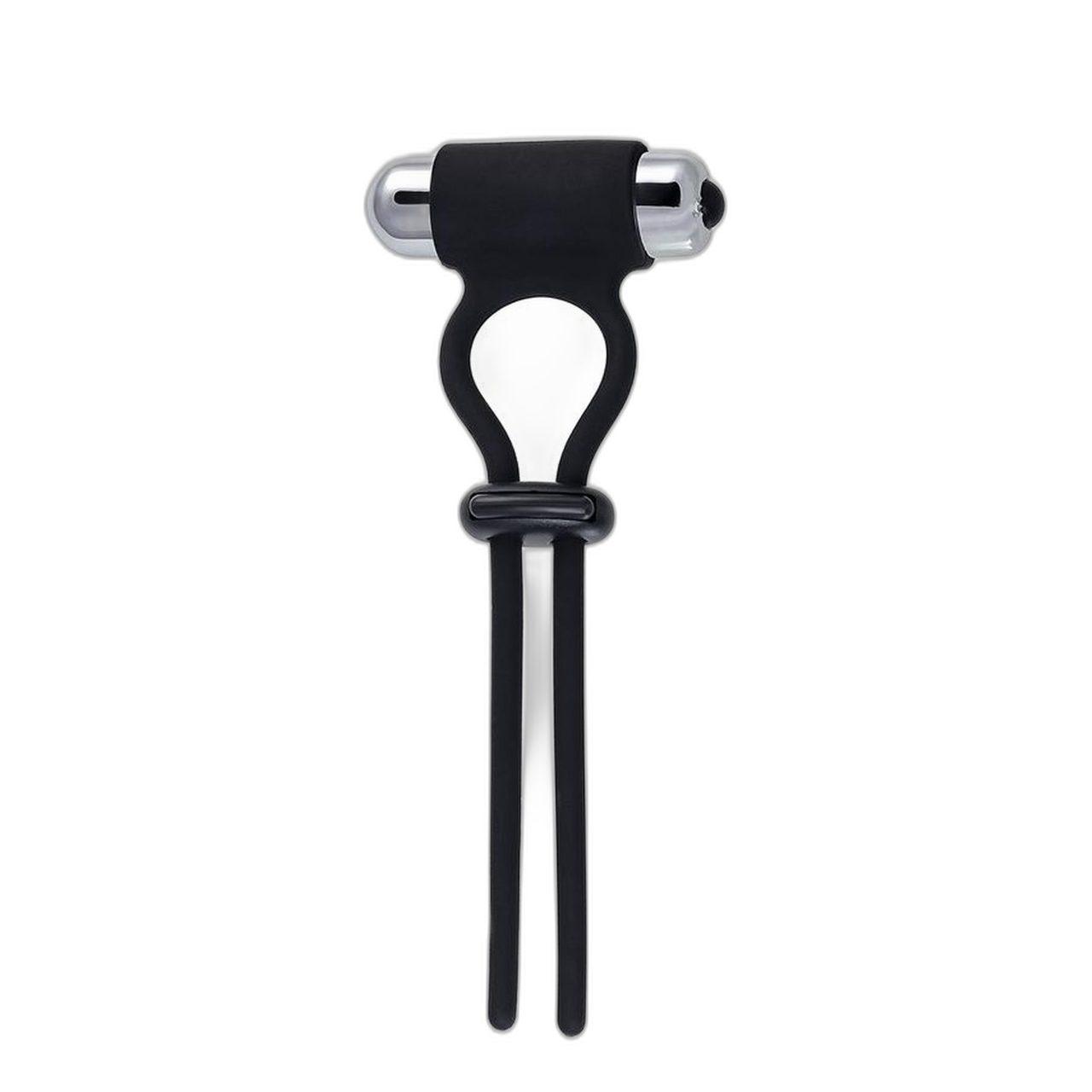 Regulowane lasso erekcyjne z wibracją 14 cm czarne | Loris.pl