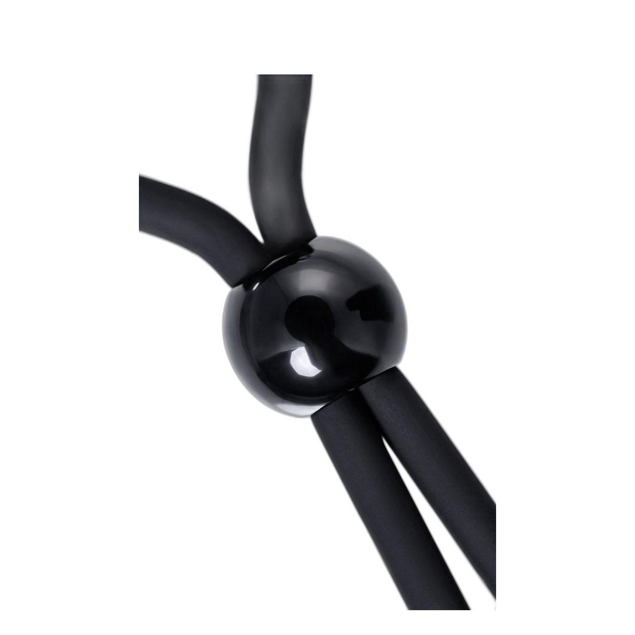 Silikonowe lasso erekcyjne z wibracją czarne 14 cm | Loris.pl