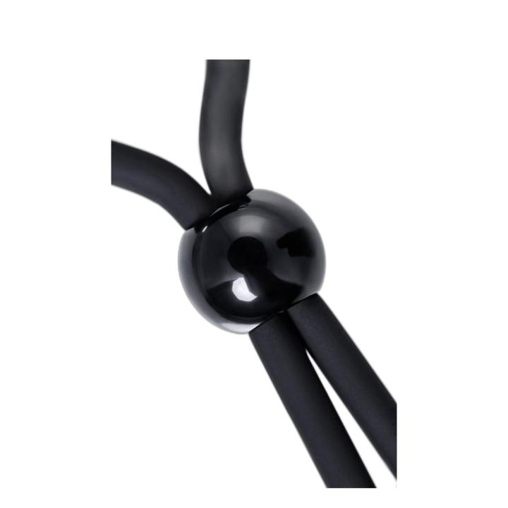 Silikonowe lasso erekcyjne z wibracją czarne 14 cm