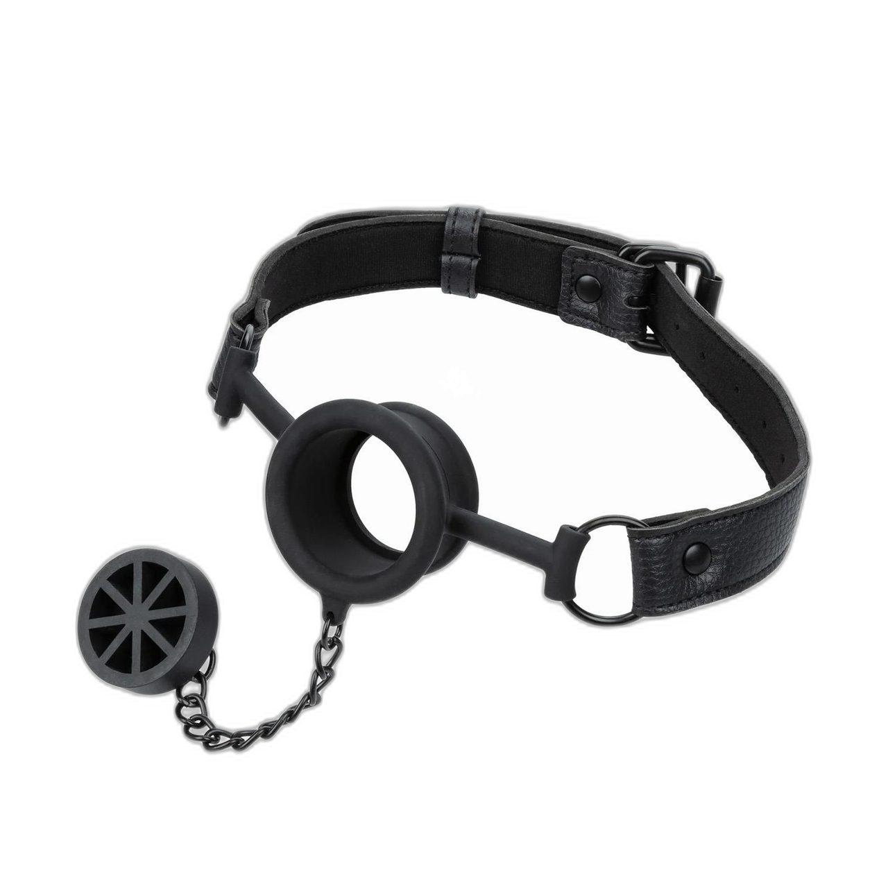 Silikonowy knebel z otworem 3,8 cm i regulacją paska | Loris.pl