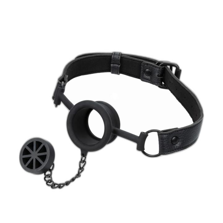 Silikonowy knebel z otworem 3,8 cm i regulacją paska | Loris.pl