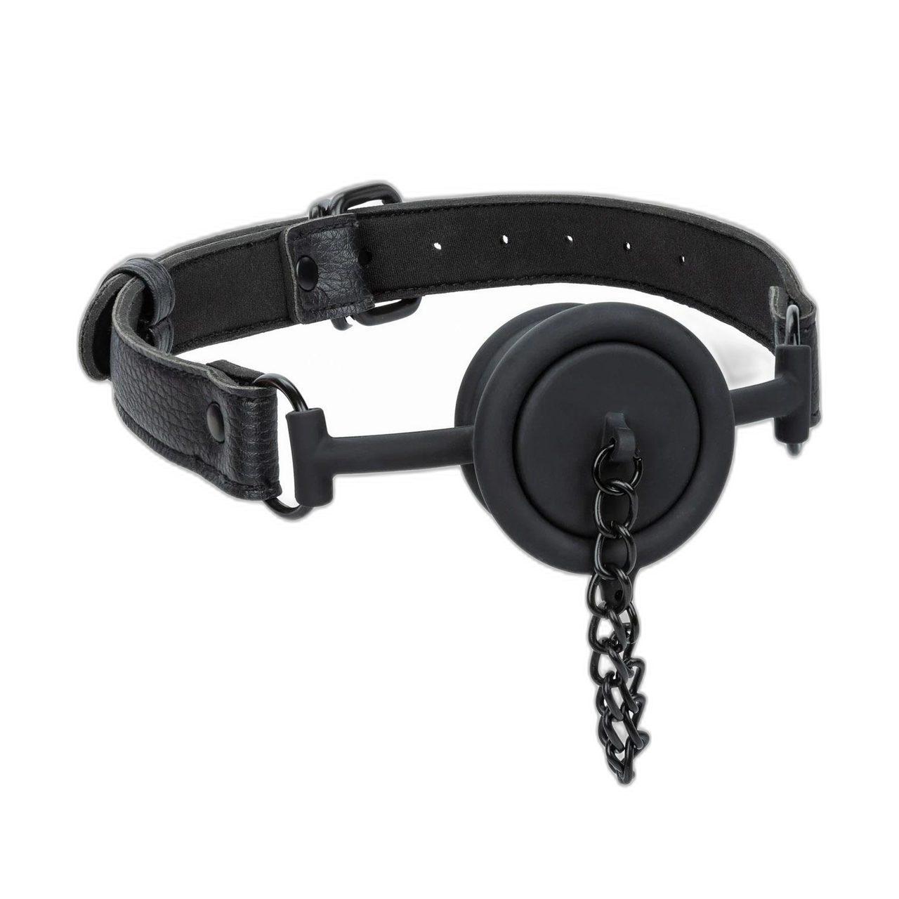 Silikonowy knebel z otworem 3,8 cm i regulacją paska | Loris.pl