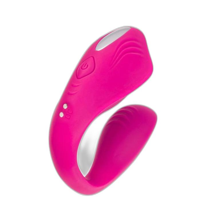 Wibrator dla par w kształcie u 9,6 cm różowy silikon