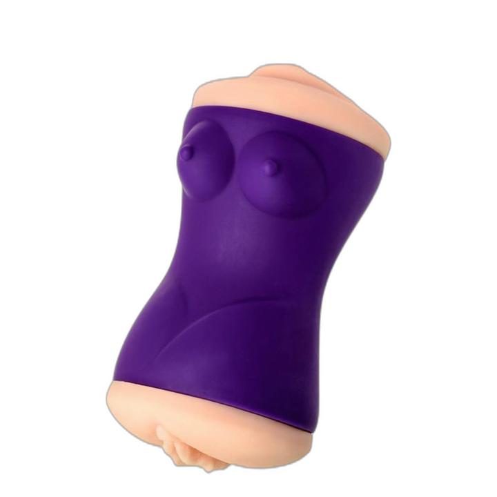 Dwustronny masturbator tpr 17,5 cm z ustami i pochwą | Loris.pl