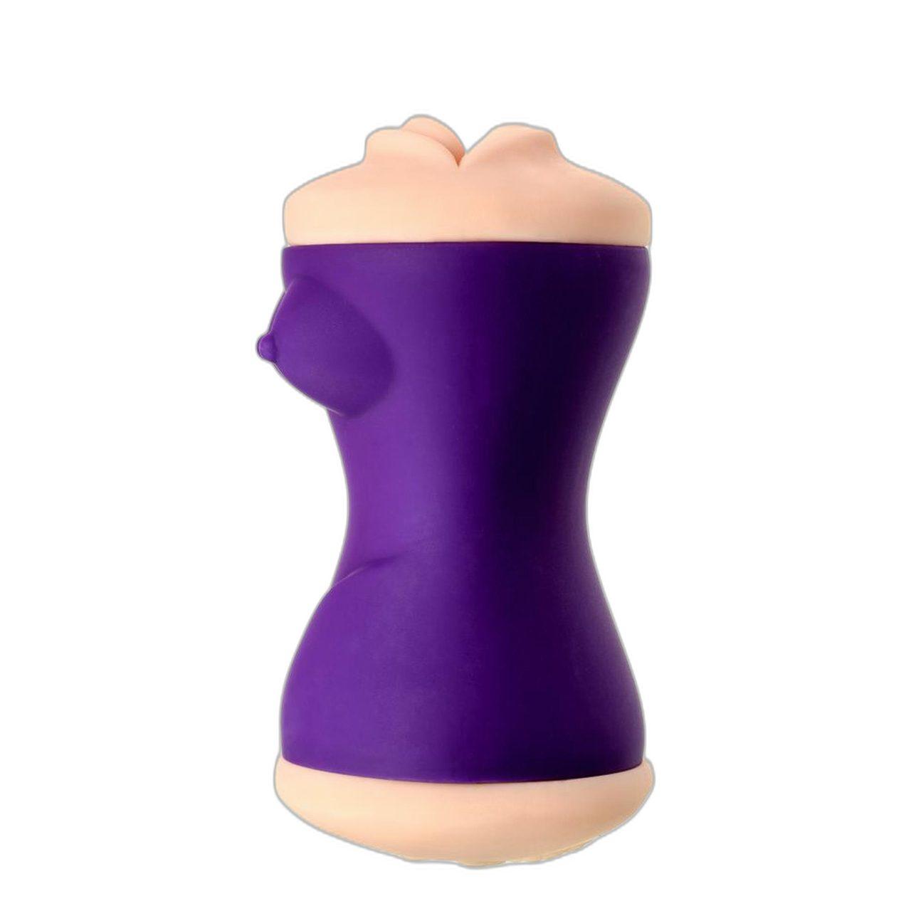 Dwustronny masturbator tpr 17,5 cm z ustami i pochwą | Loris.pl