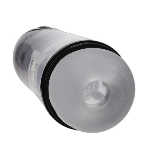 Masturbator z pompką ssącą i wibracjami gun metal