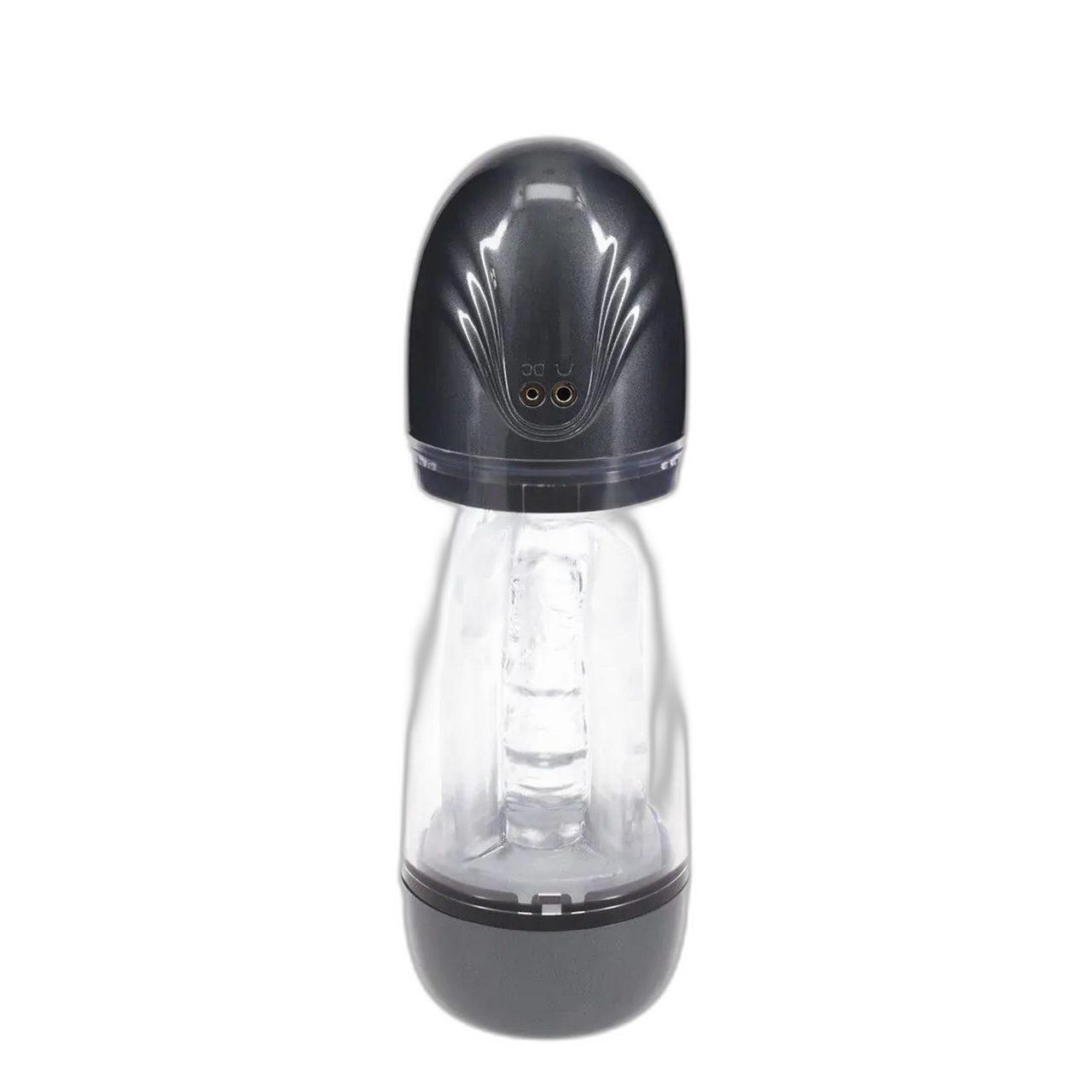 Masturbator z pompką ssącą i wibracjami gun metal | Loris.pl