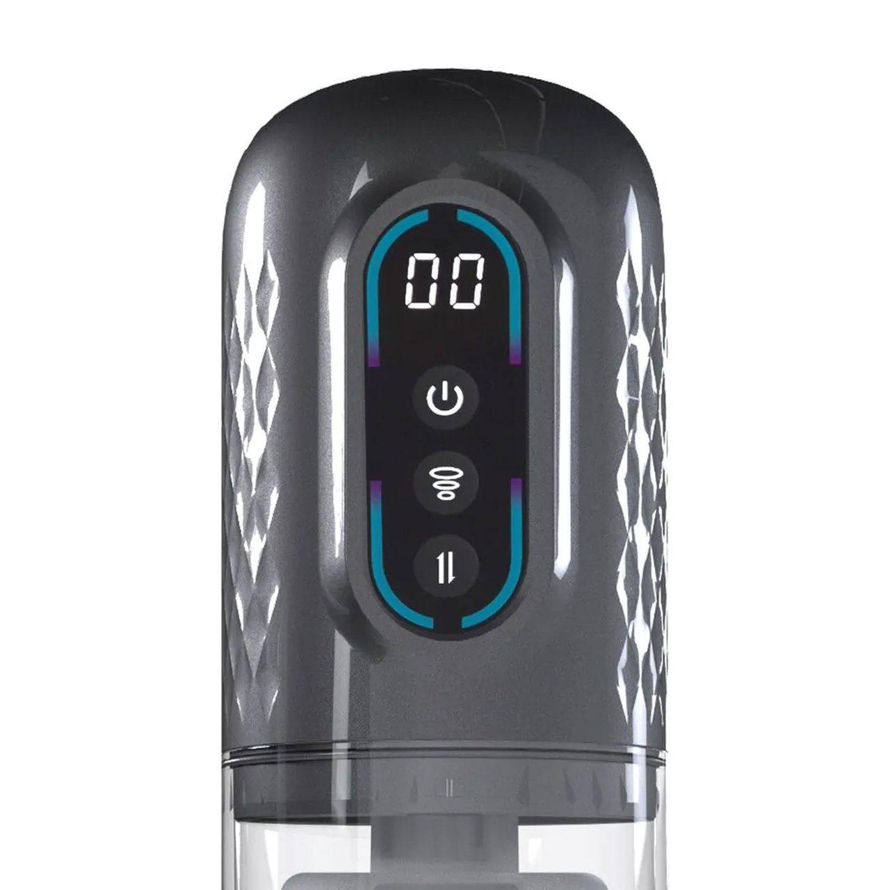 Masturbator z podciśnieniem i rotacją gun metal | Loris.pl