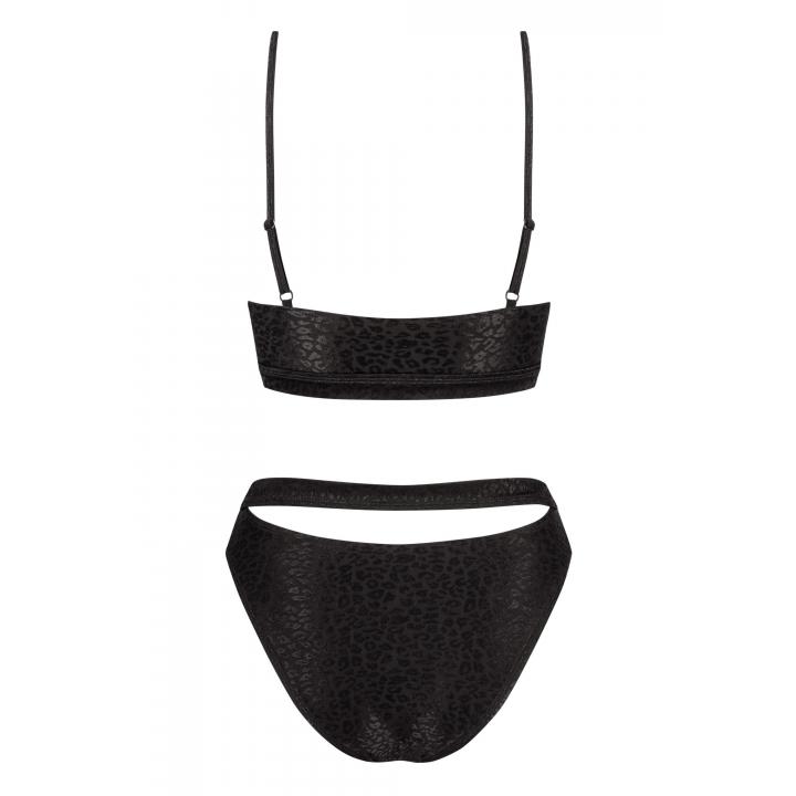 Seksowne czarne bikini w panterkę Obsessive Miamelle
