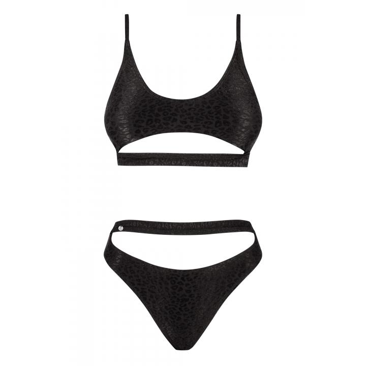 Seksowne czarne bikini w panterkę Obsessive Miamelle