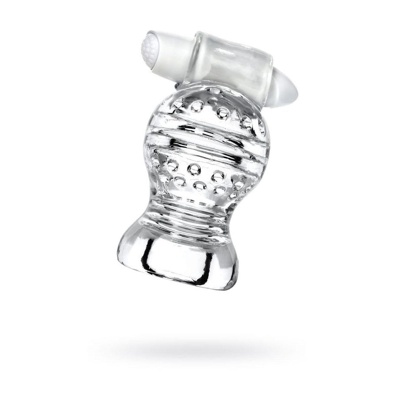 Wibrująca masturbatorka TPE 9 cm transparentna | Loris.pl