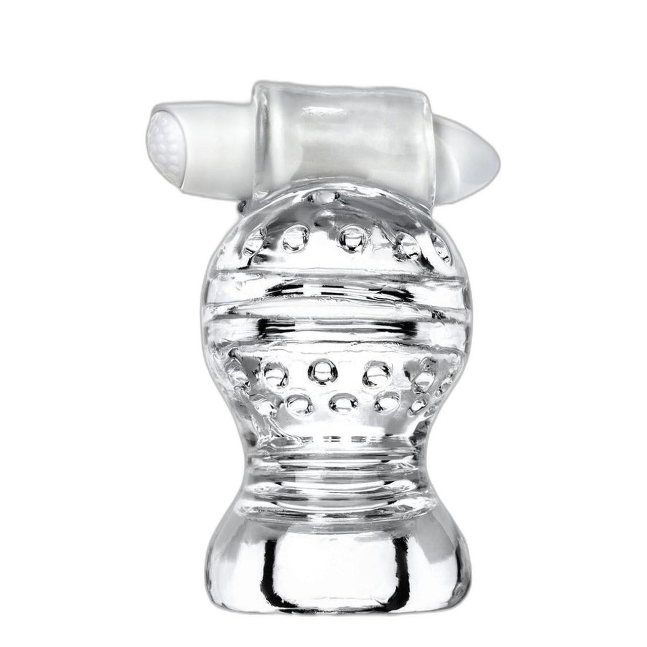 Wibrująca masturbatorka TPE 9 cm transparentna | Loris.pl