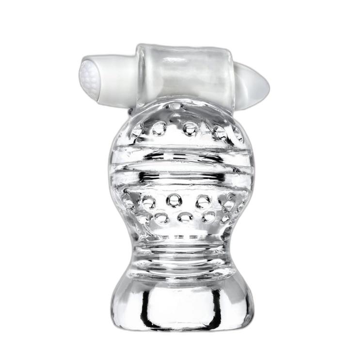 Wibrująca masturbatorka TPE 9 cm transparentna | Loris.pl