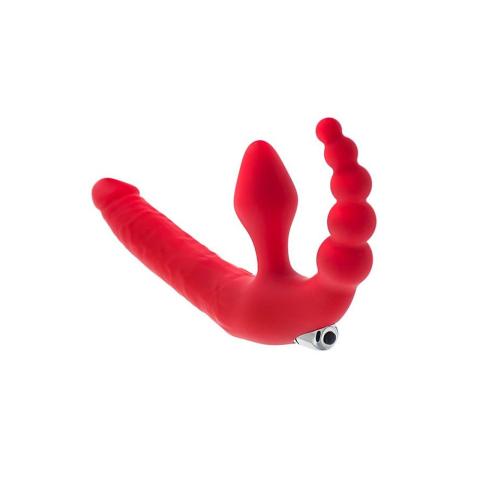 Bezpasowy strap-on z wibracją 35 cm | Silikonowy strap-on dla par