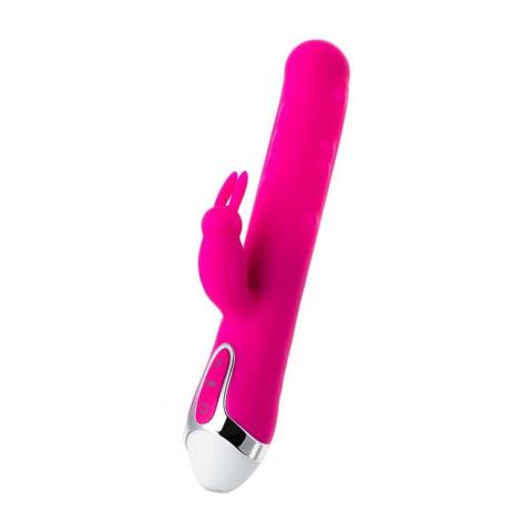 Wibrator króliczek 23 cm z ruchomymi kulkami i stymulatorem łechtaczki
