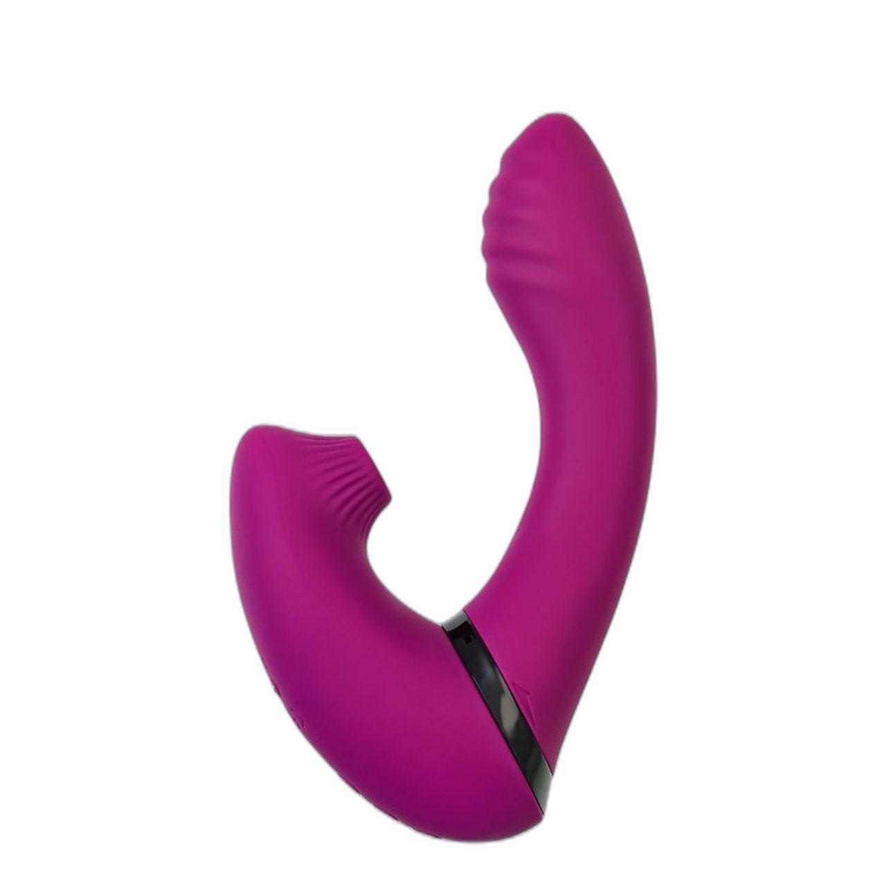 Obrotowy wibrator 23 cm z falami powietrznymi i stymulatorem łechtaczki | Loris.pl