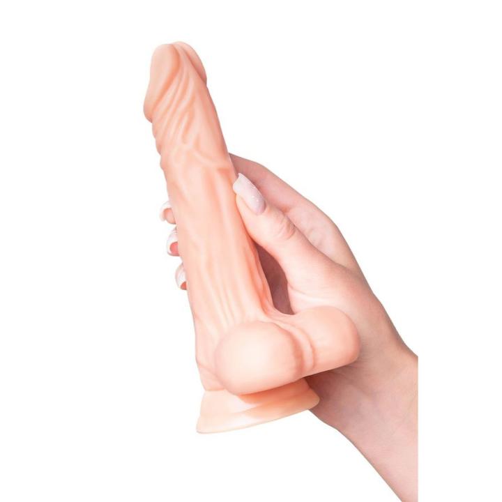 Realistyczne dildo 14 cm z przyssawką cieliste tpe | Loris.pl