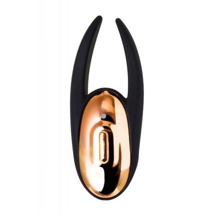 Kompaktowy masażer wibracyjny 9,3 cm złoto-czarny | 6 trybów | USB | Loris.pl