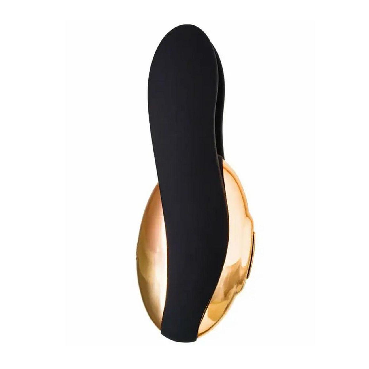 Kompaktowy masażer wibracyjny 9,3 cm złoto-czarny | 6 trybów | USB | Loris.pl