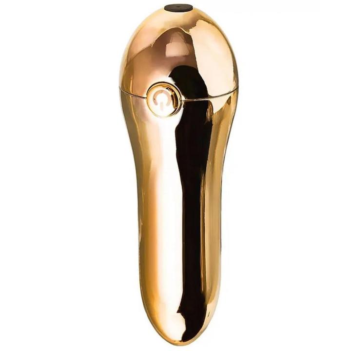 Złoty mini masażer 9 cm – 6 trybów wibracji, ładowanie USB