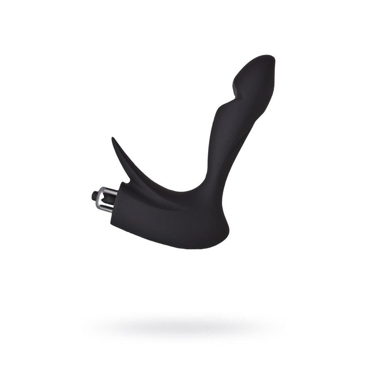 Silikonowy masażer prostaty 14,4 cm czarny | podwójna stymulacja