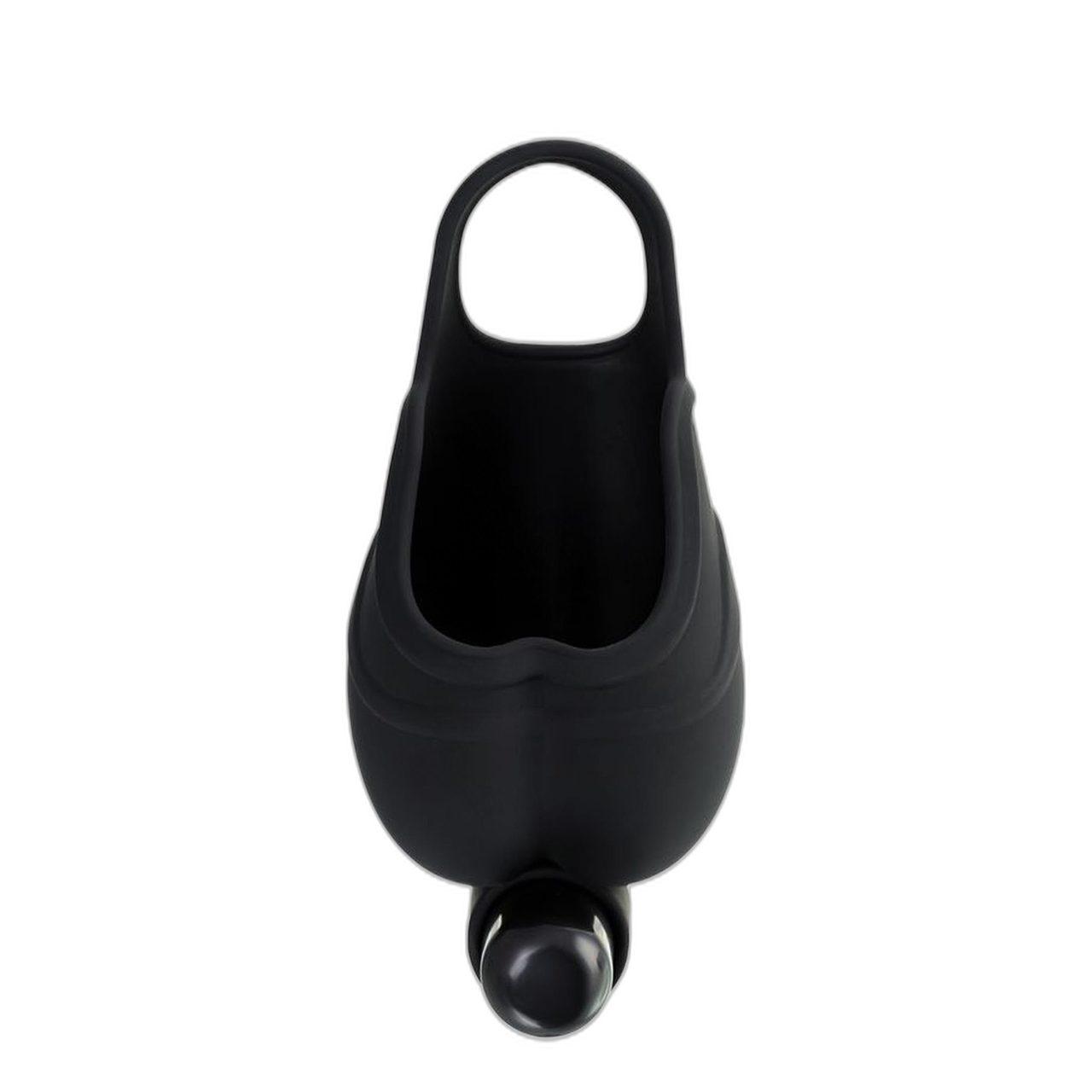 Etui na mosznę z pierścieniem i wibracją 6,5 cm czarne | Loris.pl
