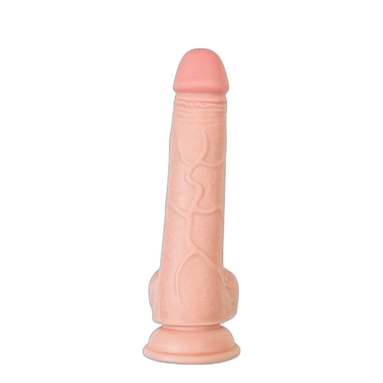 Realistyczne dildo 22 cm z przyssawką cieliste TPE | Loris.pl