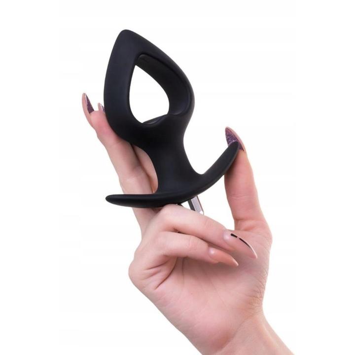 Wibrujący korek analny serce czarny 7 trybów | Loris.pl