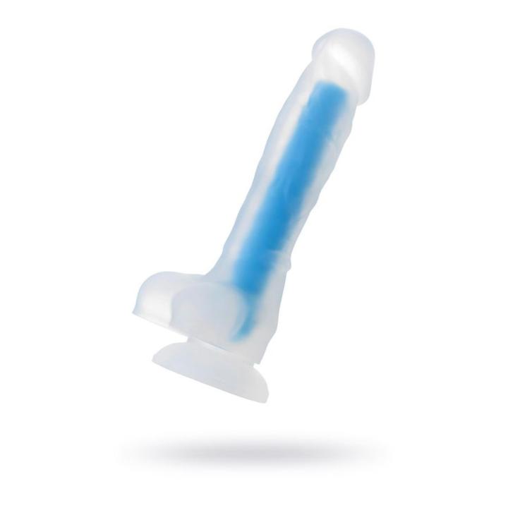Świecące dildo 16,5 cm z miękkiego silikonu