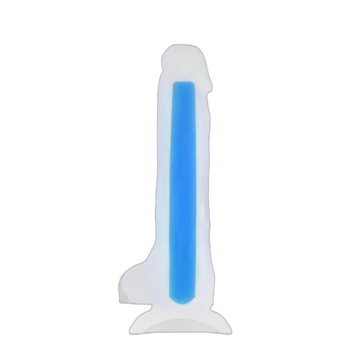 Świecące dildo 16,5 cm z miękkiego silikonu