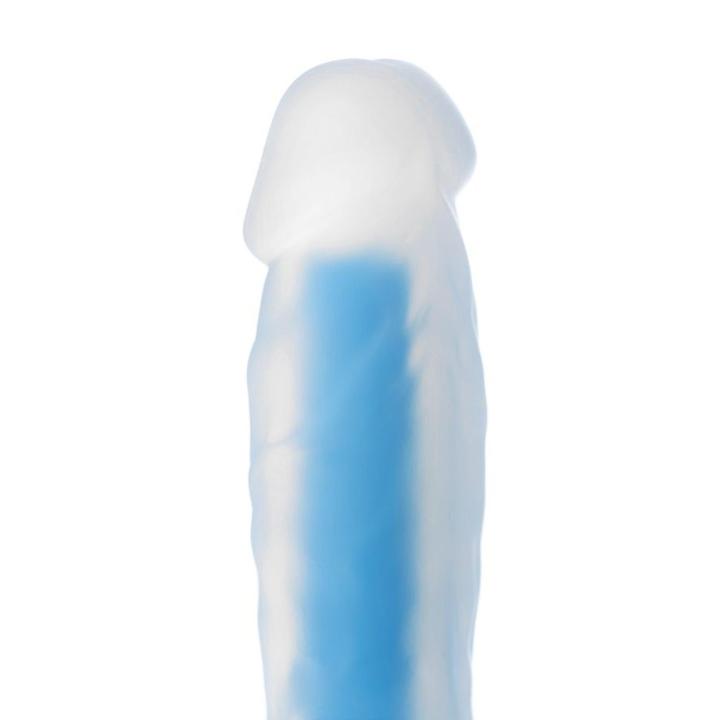Świecące dildo 16,5 cm z miękkiego silikonu