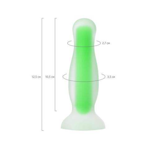 Świecący plug analny z dwuwarstwowego silikonu