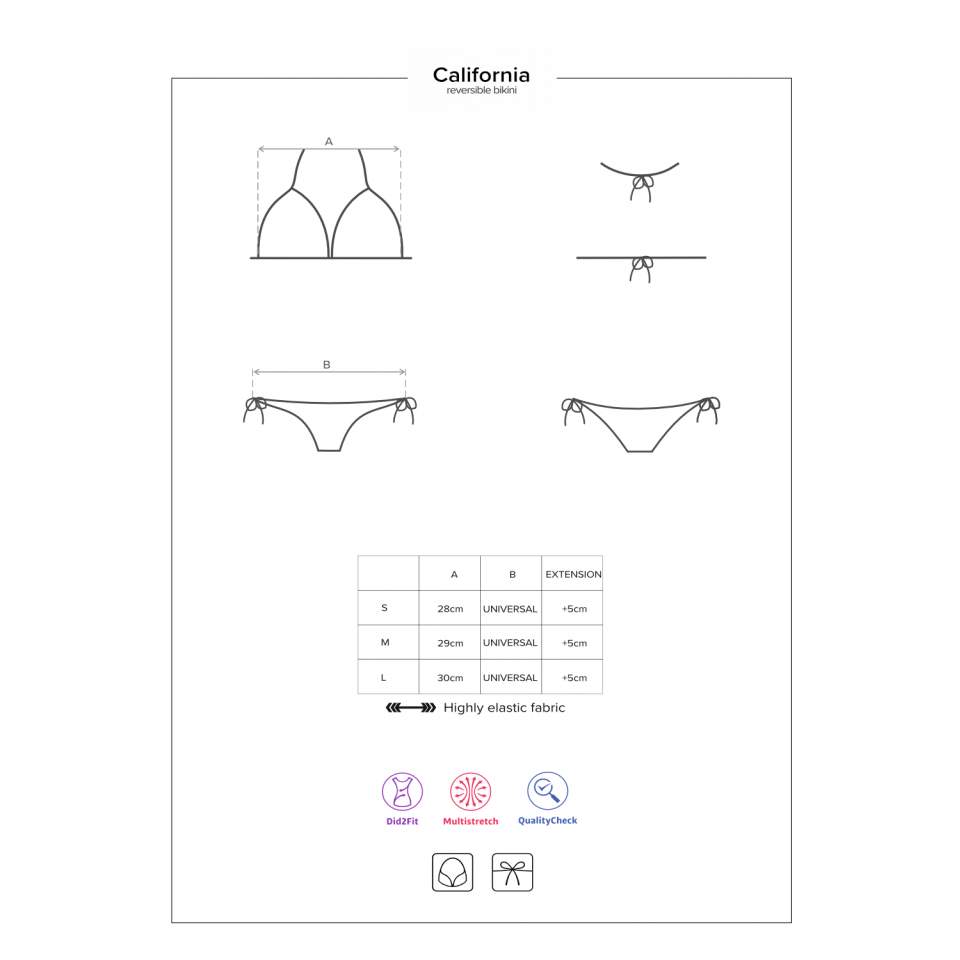 Dwustronne bikini Obsessive California beżowo-brązowe