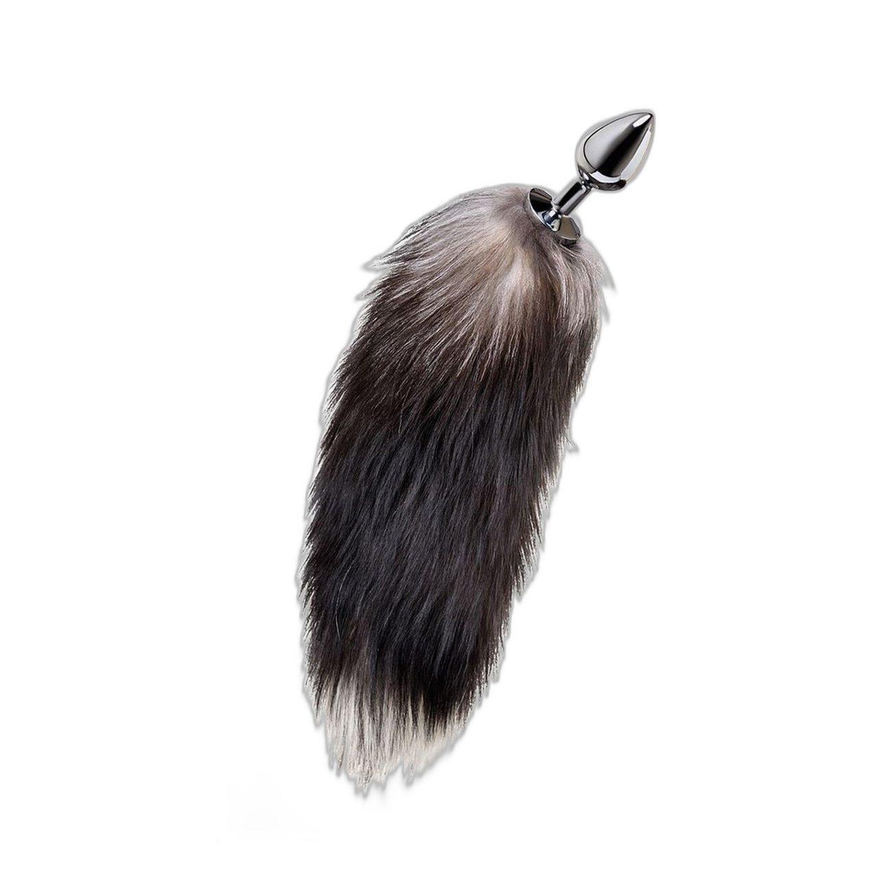 Srebrny plug analny z ogonem lisa m | Roleplay i cosplay