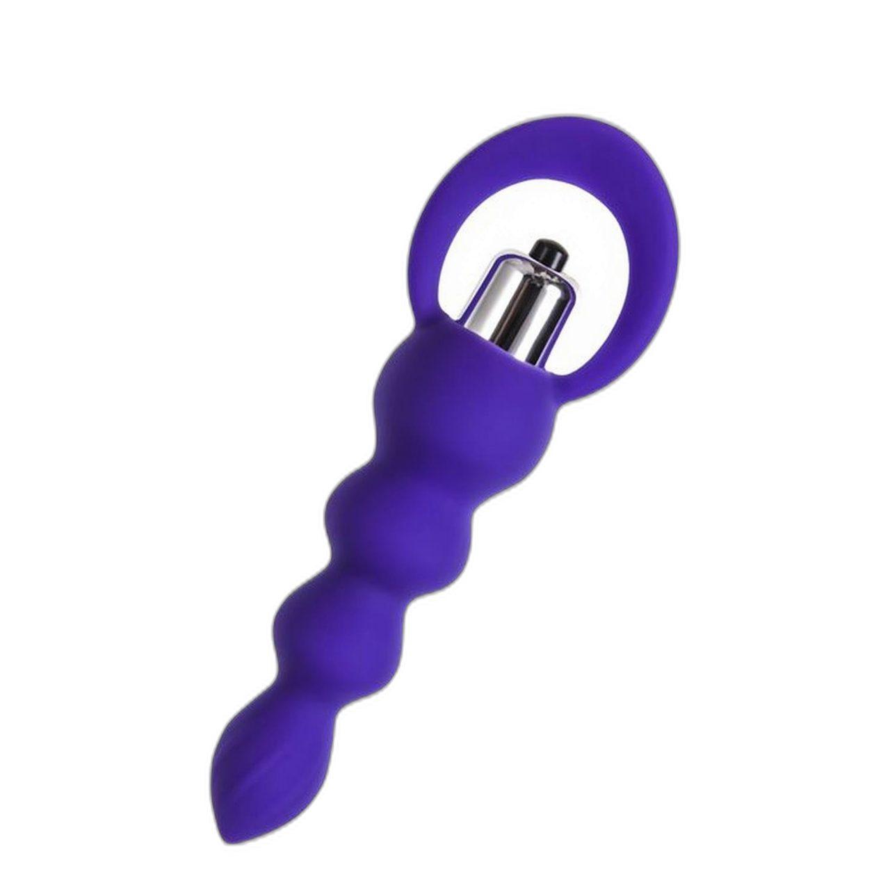 Silikonowy korek analny 14 cm fioletowy, średnica 3,2 cm | Loris.pl