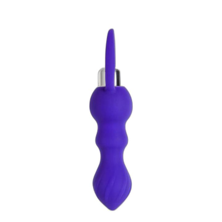 Silikonowy plug analny fioletowy 14 cm, średnica 3,2 cm