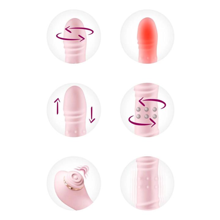 Wibrator króliczek 6w1 z podgrzewaniem i tappingiem łechtaczki | Loris.pl