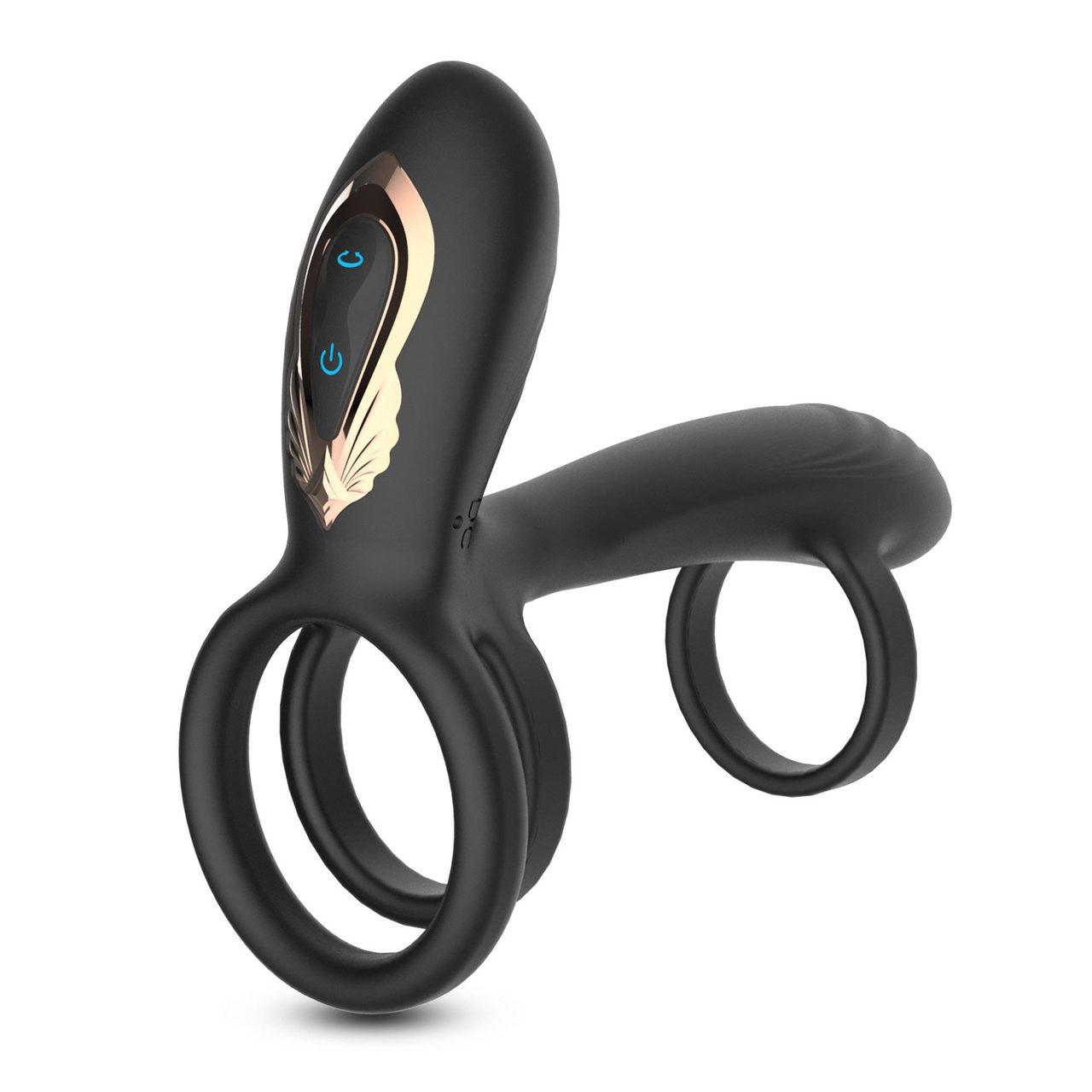 Wibrująco-rotacyjny pierścień na penisa z pilotem 12 cm | Loris.pl
